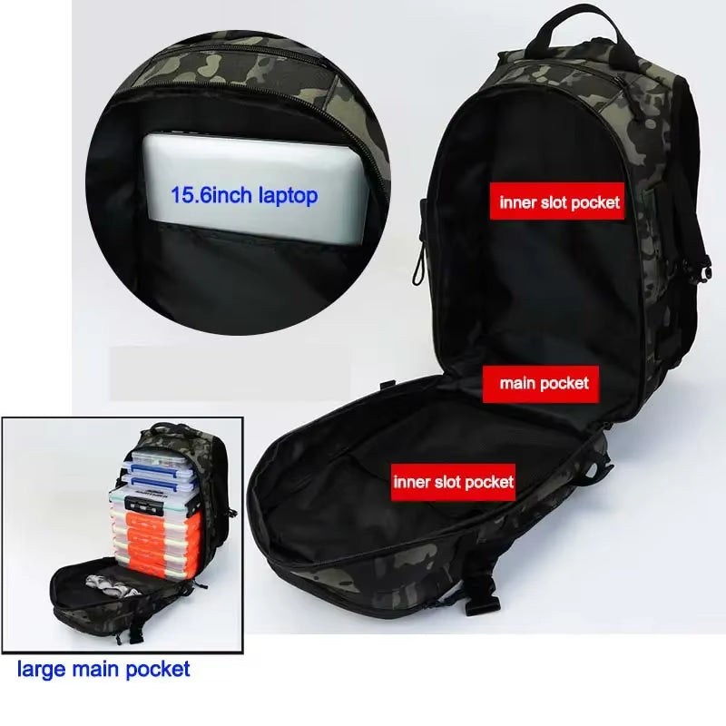 Fishing Box Rod Large-Capacity Fishing Backpack Carp Fishing Accessories Fishing Tackle Backpack Tactical Camping Travel Bag