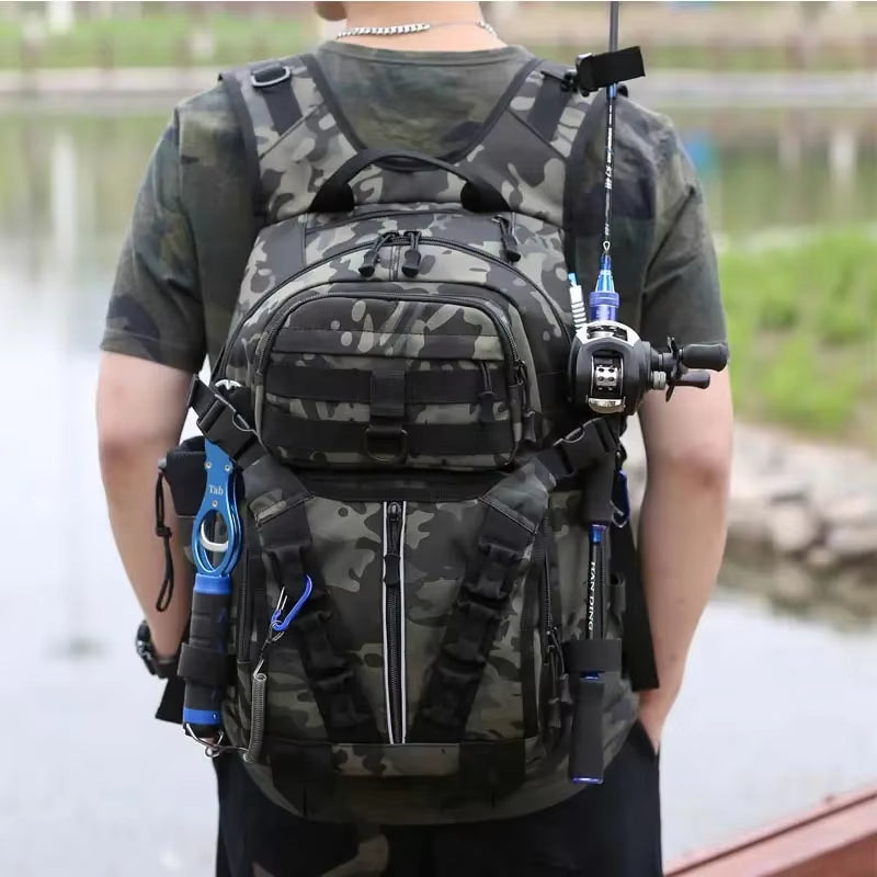 Fishing Box Rod Large-Capacity Fishing Backpack Carp Fishing Accessories Fishing Tackle Backpack Tactical Camping Travel Bag
